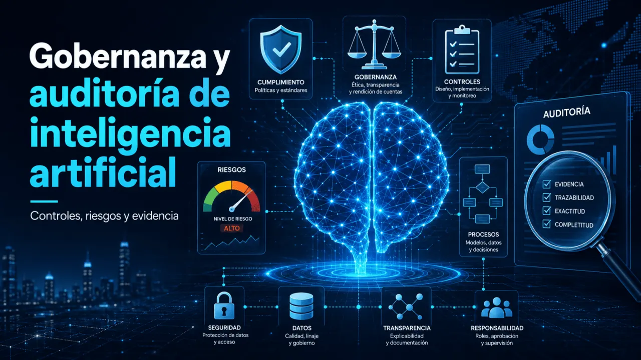 Gobernanza y auditoría de inteligencia artificial con controles, riesgos y evidencia