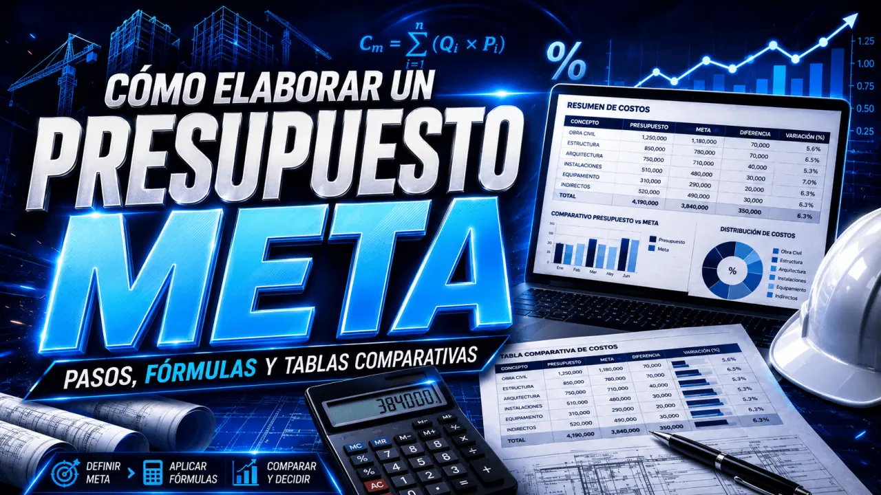 Cómo elaborar un presupuesto meta: pasos, fórmulas y tablas comparativas