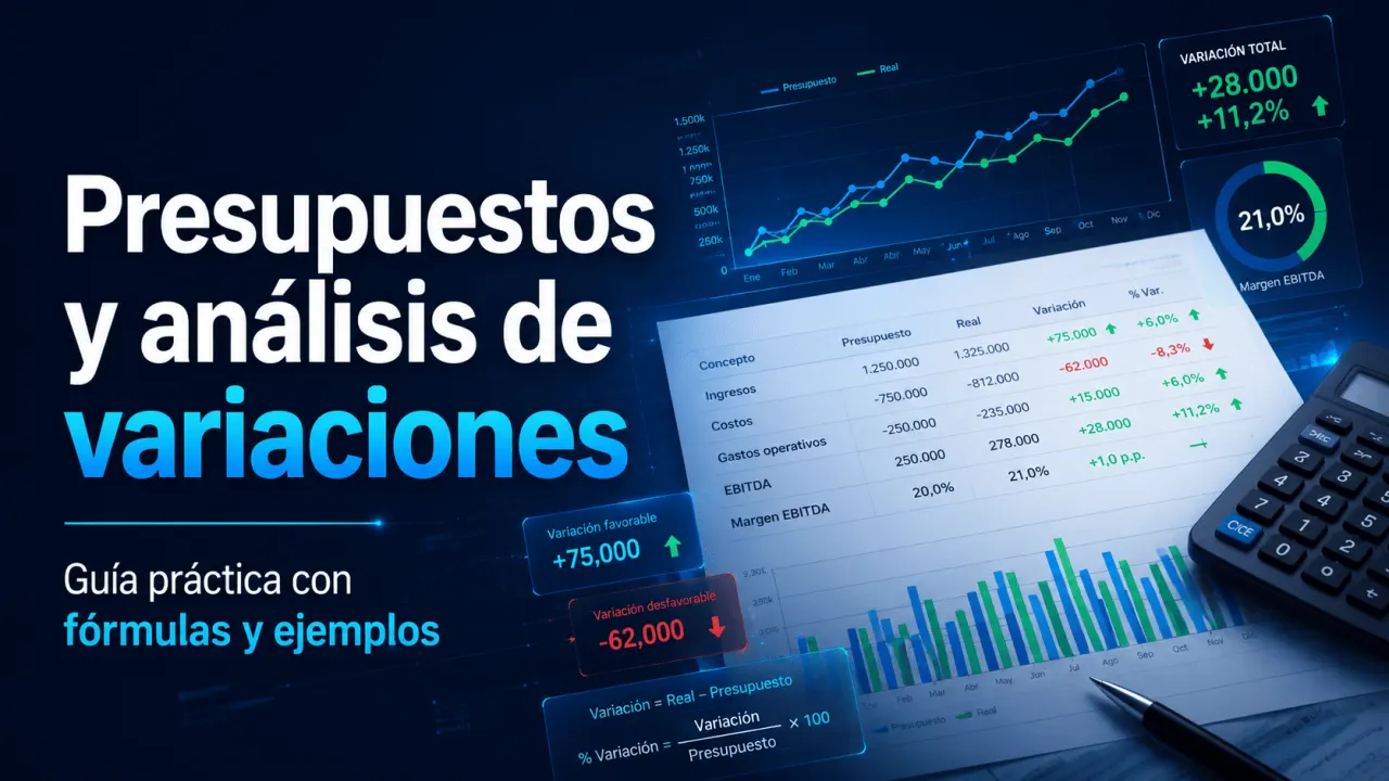 Presupuestos y análisis de variaciones: guía práctica con fórmulas y ejemplos