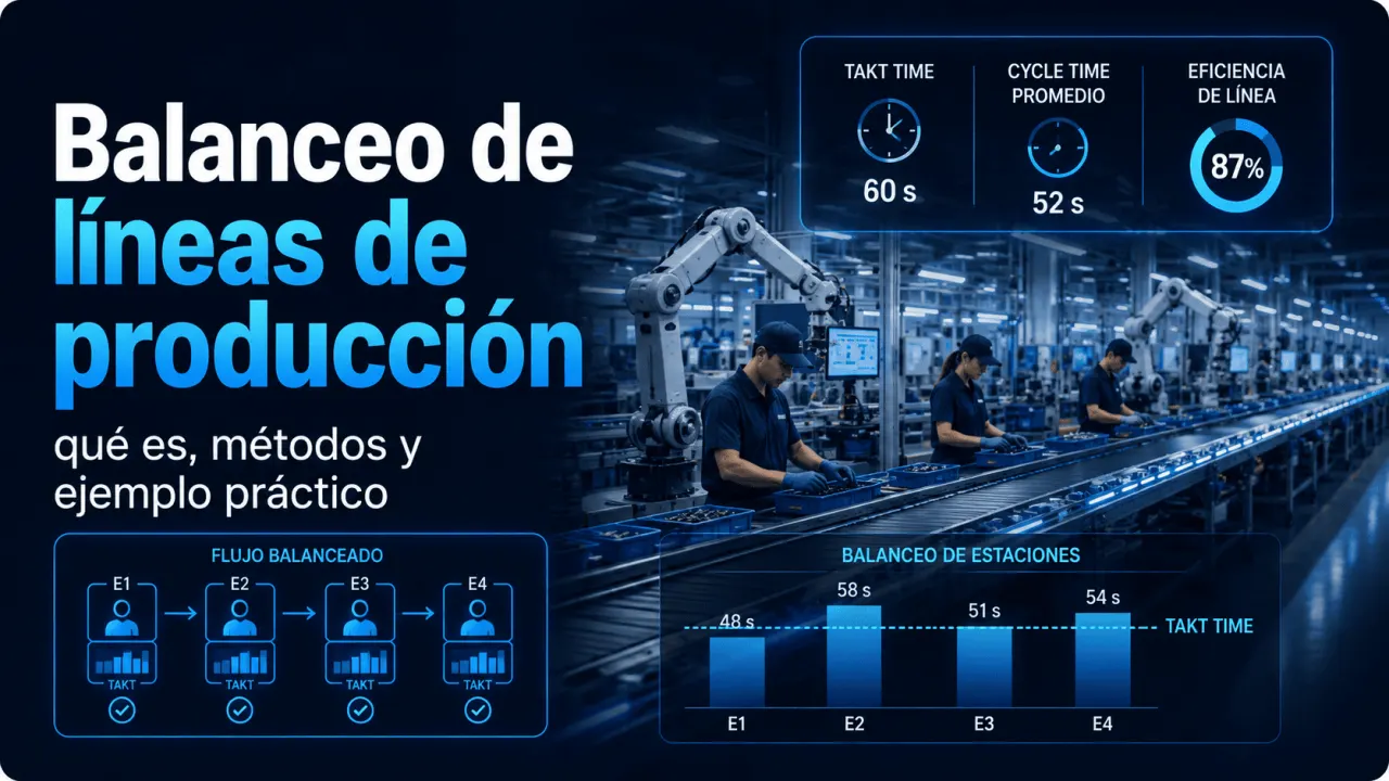 Balanceo de líneas de producción: qué es, métodos y ejemplo práctico