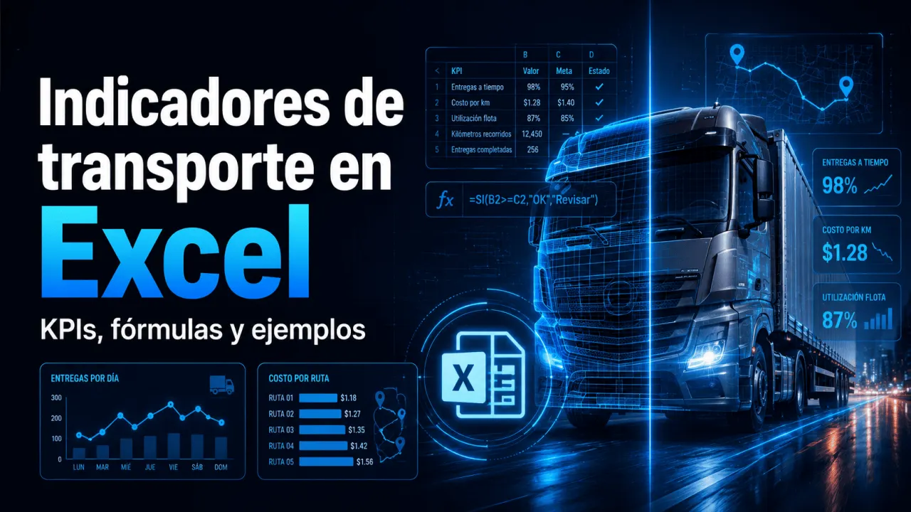 Indicadores de transporte en Excel: KPIs, fórmulas y ejemplos