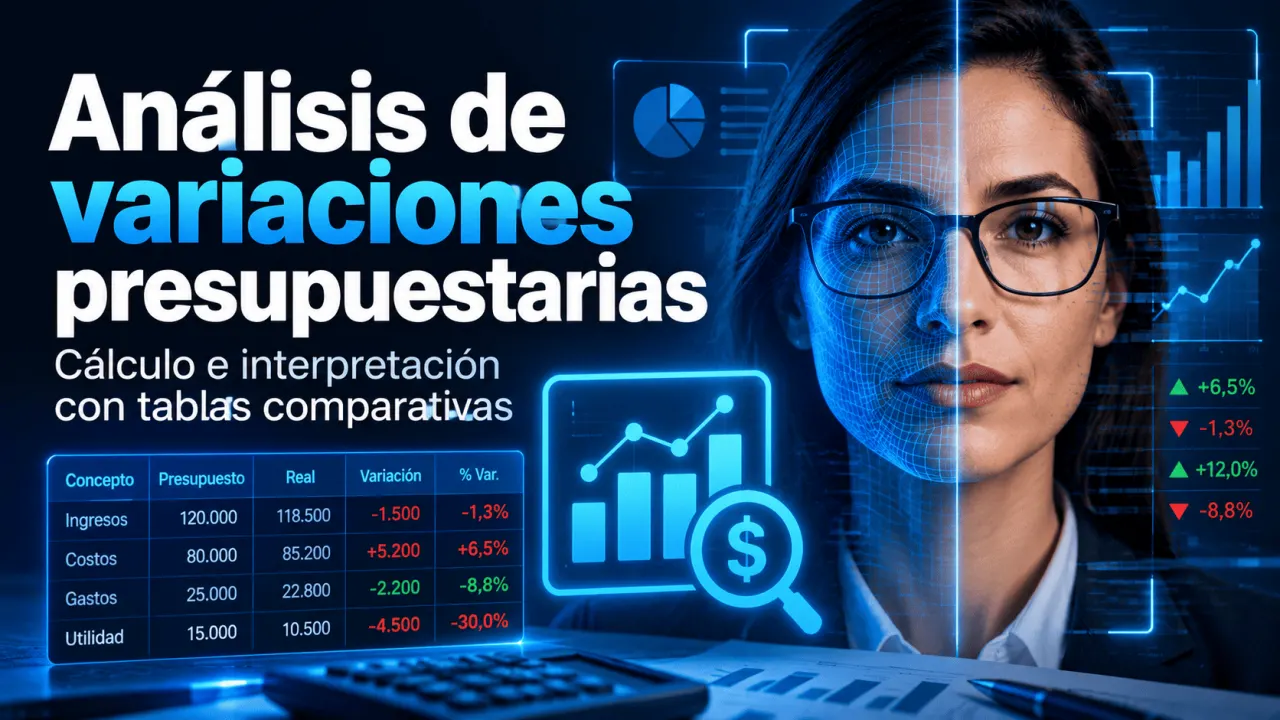 Análisis de variaciones presupuestarias: cálculo e interpretación con tablas comparativas
